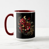 Tasse de vacances à fleurs décoratives rouges (Gauche)