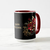 Tasse de vacances à fleurs décoratives rouges (Devant droit)