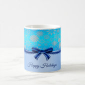 Tasse de vacances à ruban bleu flocons de neige (Centre)