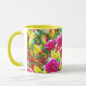 Tasse de vacances d'art floral de houx et rose (Gauche)
