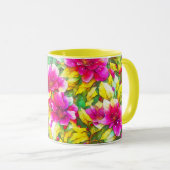 Tasse de vacances d'art floral de houx et rose (Devant droit)