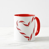 Tasse de vacances de coeur de Candycane (Devant droit)