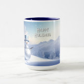 Tasse de vacances de Noël Bonhomme de neige Chapea (Centre)