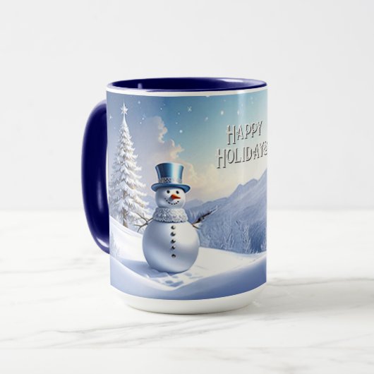 Tasse de vacances de Noël Bonhomme de neige Chapea (Devant gauche)