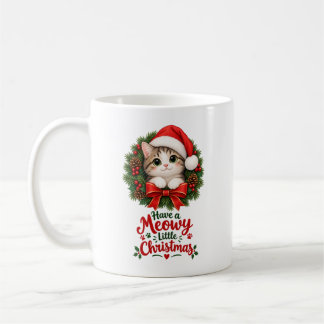 Tasse de vacances de Noël de chat mignon