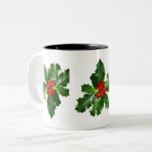 Tasse de vacances de Noël de houx (Devant gauche)