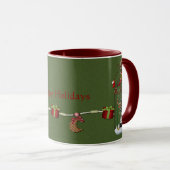 Tasse de vacances de pot d'homme de neige (Devant droit)