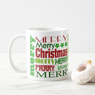 Tasse de vacances de typographie de joyeux Noël ro