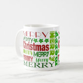 Tasse de vacances de typographie de joyeux Noël ro (Devant gauche)