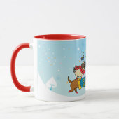 Tasse de vacances teckel, carlin et oiseau (Gauche)