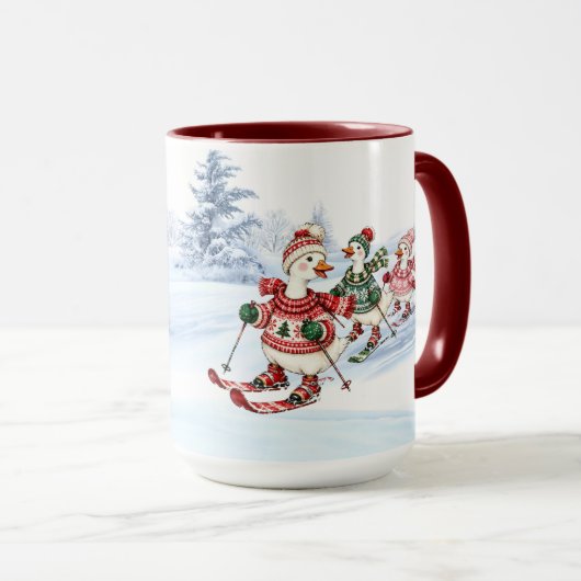 Tasse de vacances Trois Canards de Ski (Devant droit)
