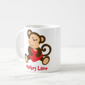 Tasse de Valentine d'amour de singe (Devant gauche)