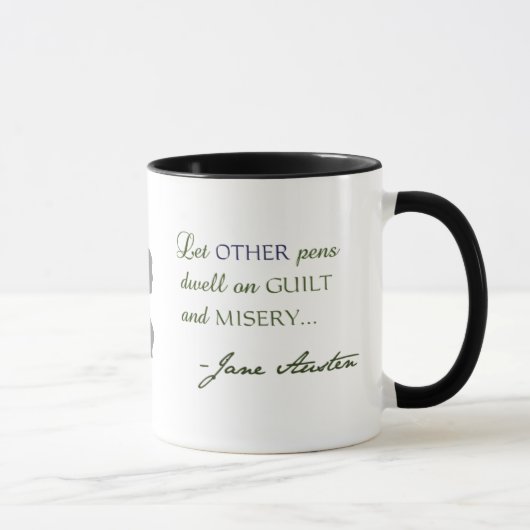 Tasse de variations d'Austen de citation de Jane (Droite)