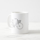 Tasse de vélo en dessin au trait (Devant gauche)