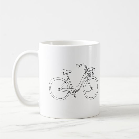 Tasse de vélo en dessin au trait (Gauche)
