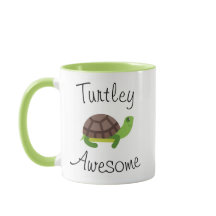 Tasse de vert de calembour de tortue