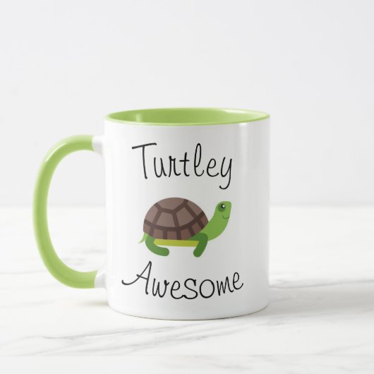 Tasse de vert de calembour de tortue (Gauche)