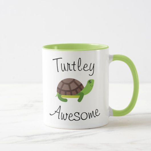 Tasse de vert de calembour de tortue (Droite)