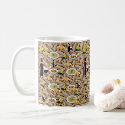 Tasse de vin rouge aux pâtes (Avec donut)