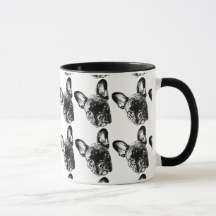 Tasse de visage de bouledogue français