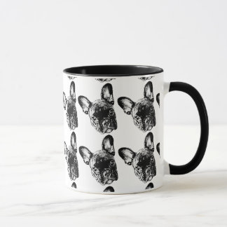 Tasse de visage de bouledogue français