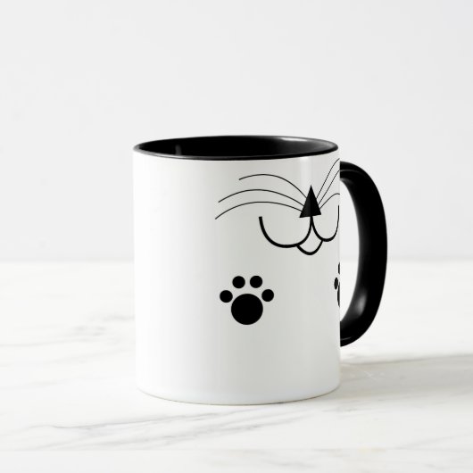 Tasse de visage de chat (Devant droit)