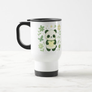 Tasse de voyage à cœur de panda fantaisiste