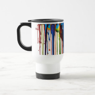 Tasse de voyage à éclaboussures de couleurs abstra