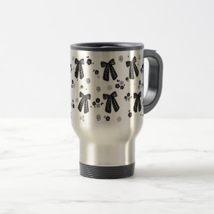Tasse de voyage à motif de nœud noir Coquette Fé