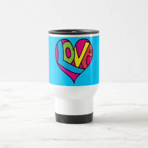Tasse de voyage - amour de n de rétro paix '