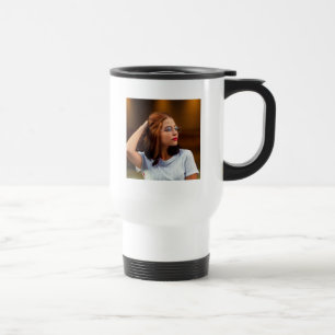 Tasse de voyage avec collage photo moderne Love Yo