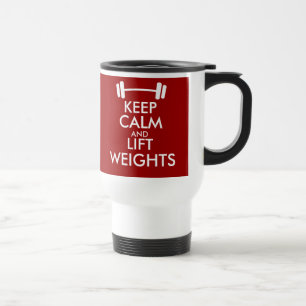 Tasse de voyage avec haltère « Garde ton calme et