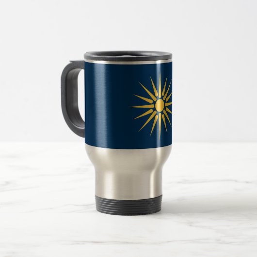 Tasse de voyage avec le drapeau de Macédoine, Grèc (Devant gauche)