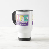 Tasse de voyage avec un message pro-vie. (Devant gauche)