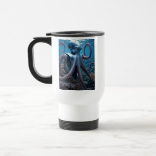Tasse de voyage blanche à main droite Cyber Octopu