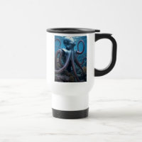 Tasse de voyage blanche à main gauche Cyber Octopu