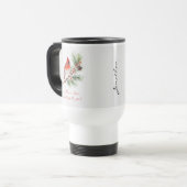 Tasse de voyage Cardinal oiseau rouge de Noël (Devant gauche)