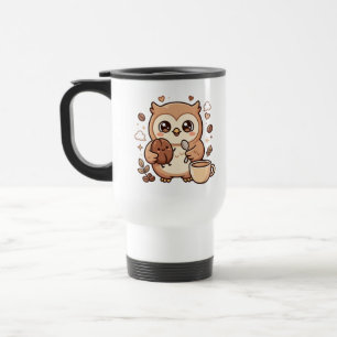 Tasse de voyage Chouette mignonne amateur de café