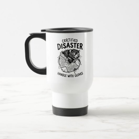 Tasse de voyage Citations drôles de catastrophe (Gauche)