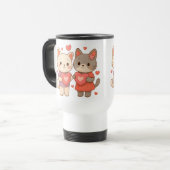 Tasse de voyage Cœur de chats romantiques (Devant gauche)