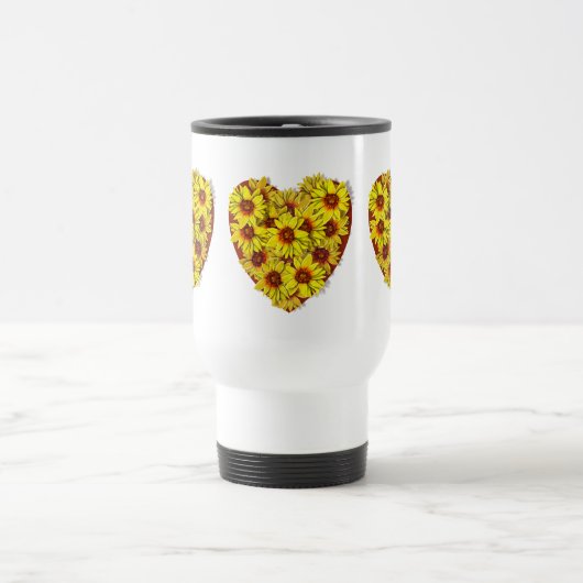 Tasse de voyage Cœurs de Tournesol (Centre)
