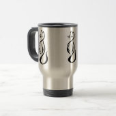 Tasse de voyage d'acier inoxydable de chat noir (Devant gauche)