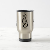 Tasse de voyage d'acier inoxydable de chat noir (Centre)