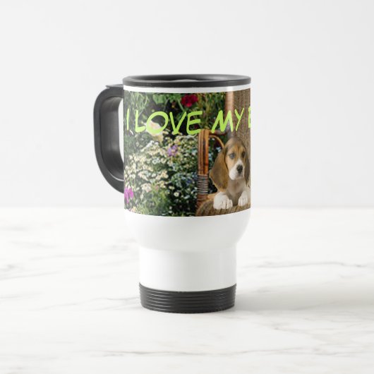 Tasse de voyage d'amour de beagle (Devant gauche)