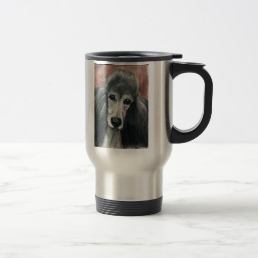Tasse de voyage d'art "de caniche d'étalon argent" (Droit)
