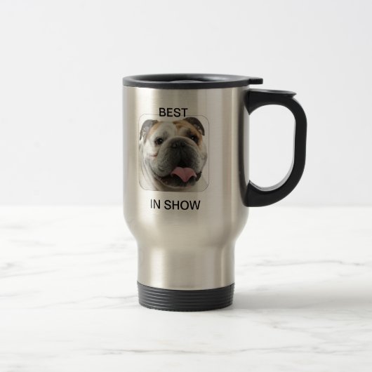 tasse de voyage de café de bouledogue (Droit)