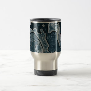 Tasse de voyage de Camo de gris bleu