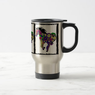 Tasse de voyage de cheval de fleur
