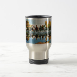 Tasse de voyage de chevaux sauvages