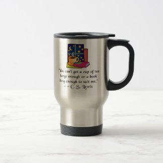 Tasse de voyage de citation de thé et de livres W